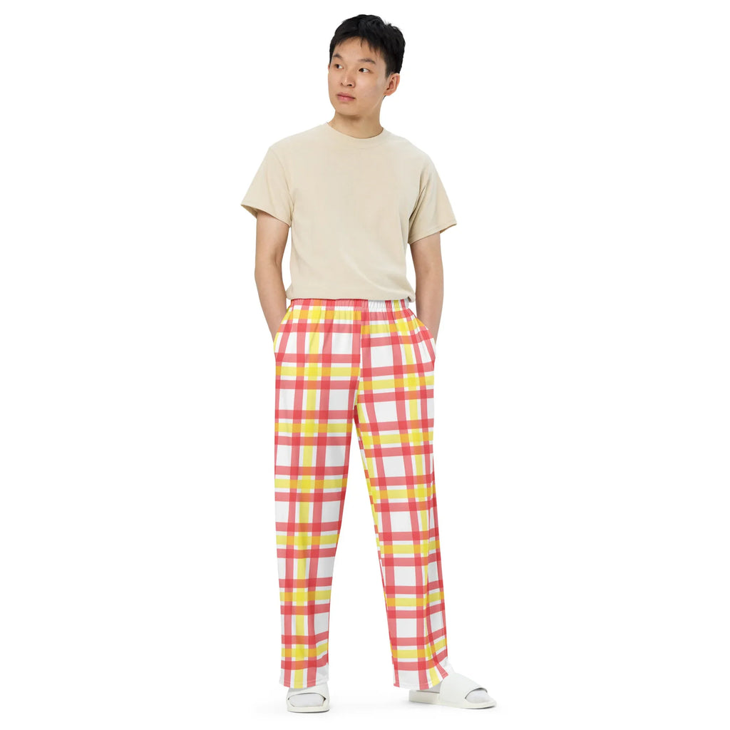 All-over Print Unisex Wide-Leg Pants 6XL Pants AwRans Clothing all-over-print-unisex-wide-leg-pants-white-front-67921d482a689