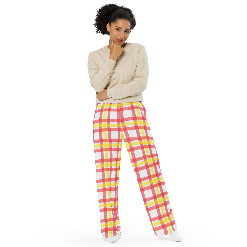 All-over Print Unisex Wide-Leg Pants Pants AwRans Clothing all-over-print-unisex-wide-leg-pants-white-front-67921d482b165