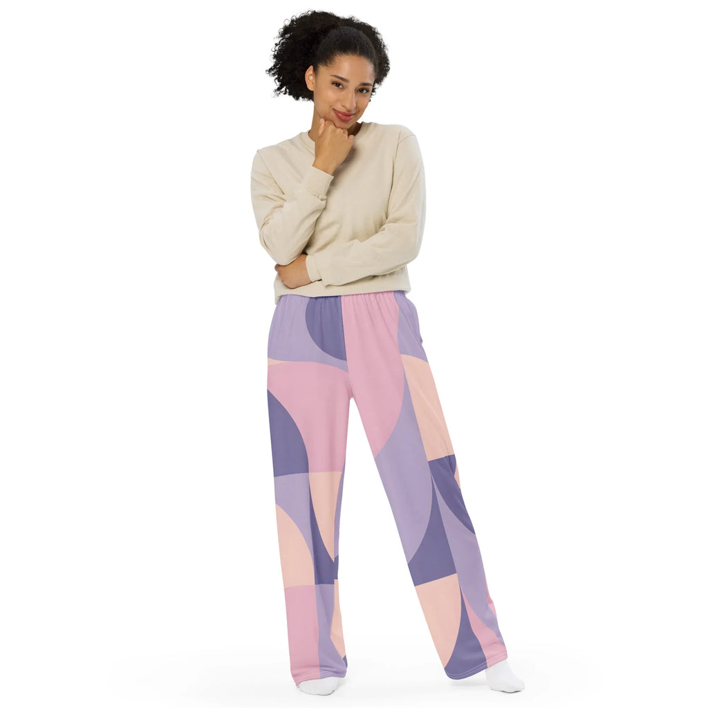 All-over Print Unisex Wide-Leg Pants Pants AwRans Clothing all-over-print-unisex-wide-leg-pants-white-front-67921da17fa91