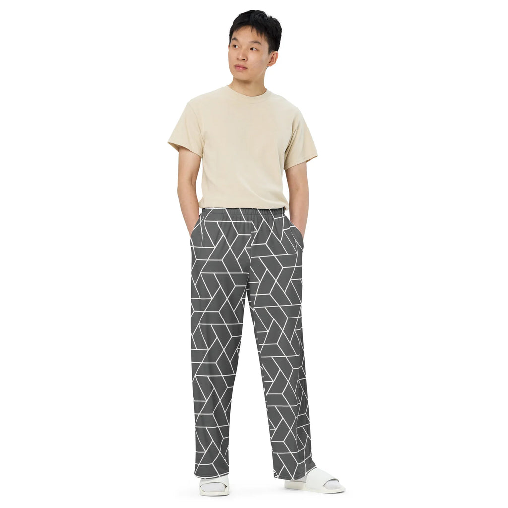All-over Print Unisex Wide-Leg Pants 6XL Pants AwRans Clothing all-over-print-unisex-wide-leg-pants-white-front-67921dee1bbdd