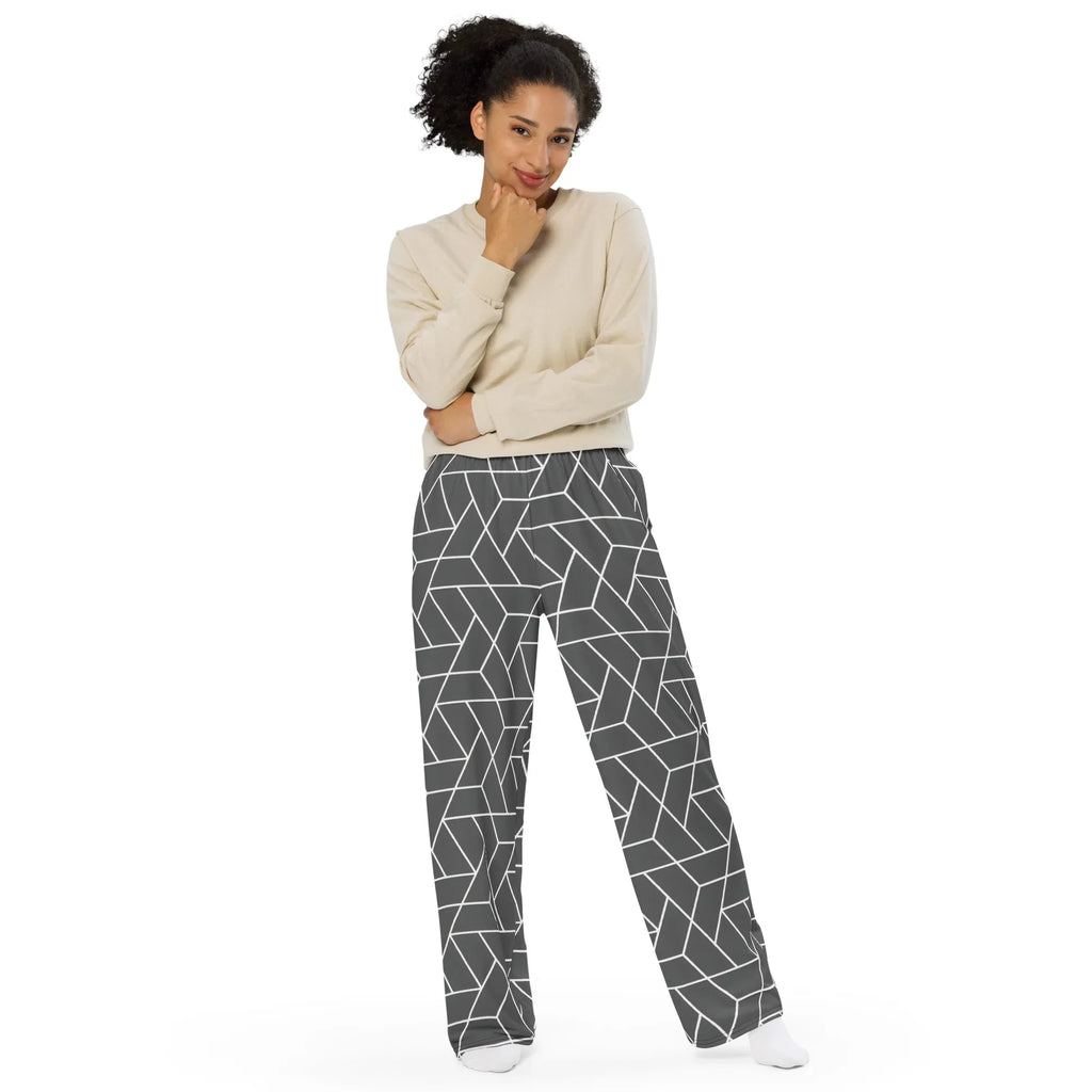All-over Print Unisex Wide-Leg Pants Pants AwRans Clothing all-over-print-unisex-wide-leg-pants-white-front-67921dee1c2ab