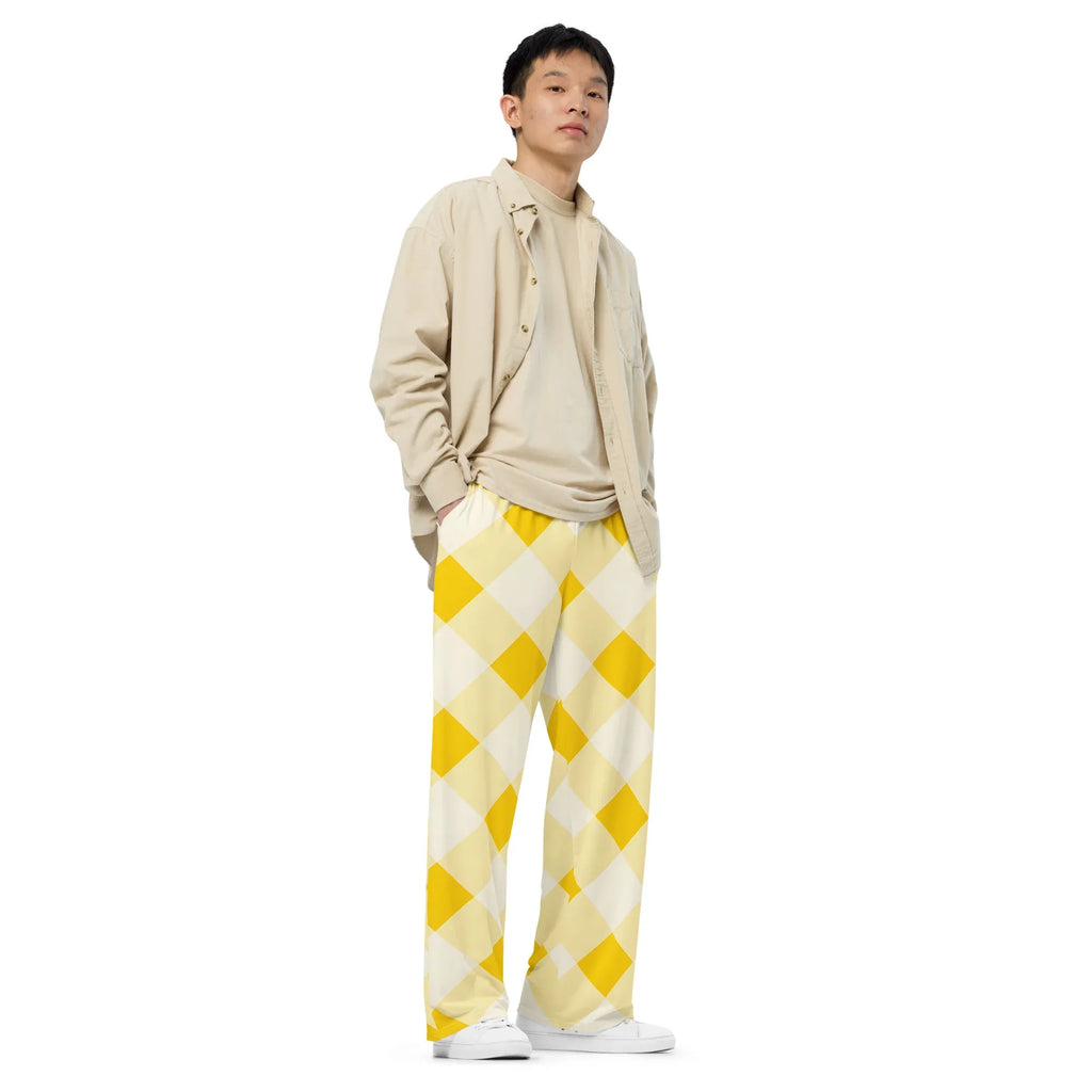 All-over Print Unisex Wide-Leg Pants Pants AwRans Clothing all-over-print-unisex-wide-leg-pants-white-right-front-67921d0b35a25