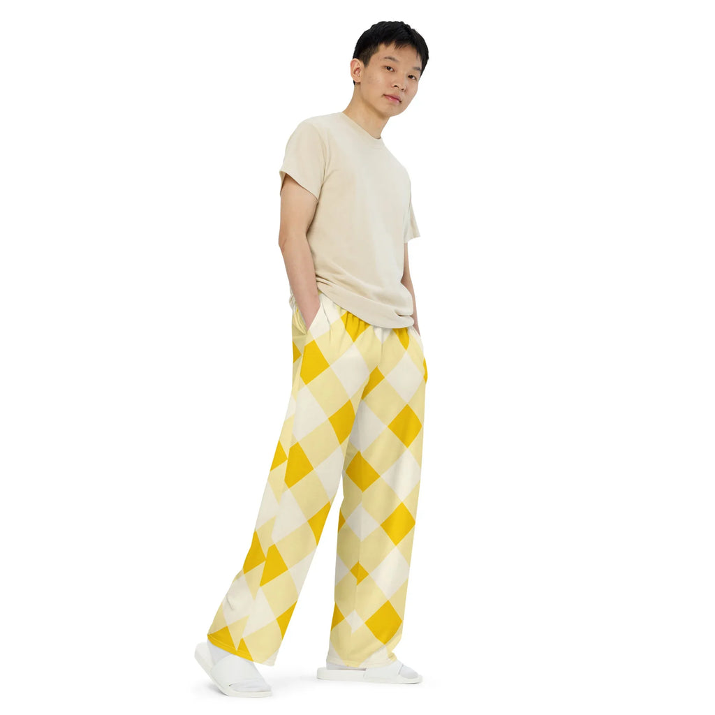All-over Print Unisex Wide-Leg Pants Pants AwRans Clothing all-over-print-unisex-wide-leg-pants-white-right-front-67921d0b35bf4