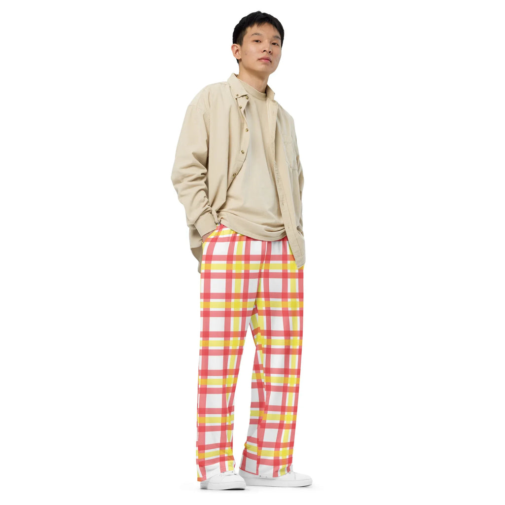 All-over Print Unisex Wide-Leg Pants Pants AwRans Clothing all-over-print-unisex-wide-leg-pants-white-right-front-67921d482b45d