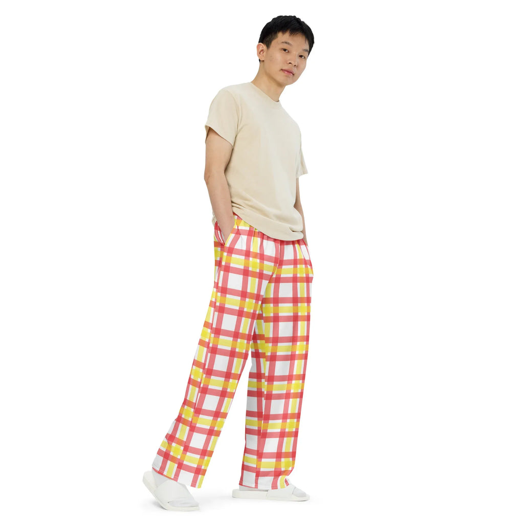 All-over Print Unisex Wide-Leg Pants Pants AwRans Clothing all-over-print-unisex-wide-leg-pants-white-right-front-67921d482b63e