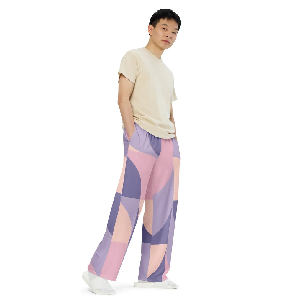All-over Print Unisex Wide-Leg Pants Pants AwRans Clothing all-over-print-unisex-wide-leg-pants-white-right-front-67921da17ff1e