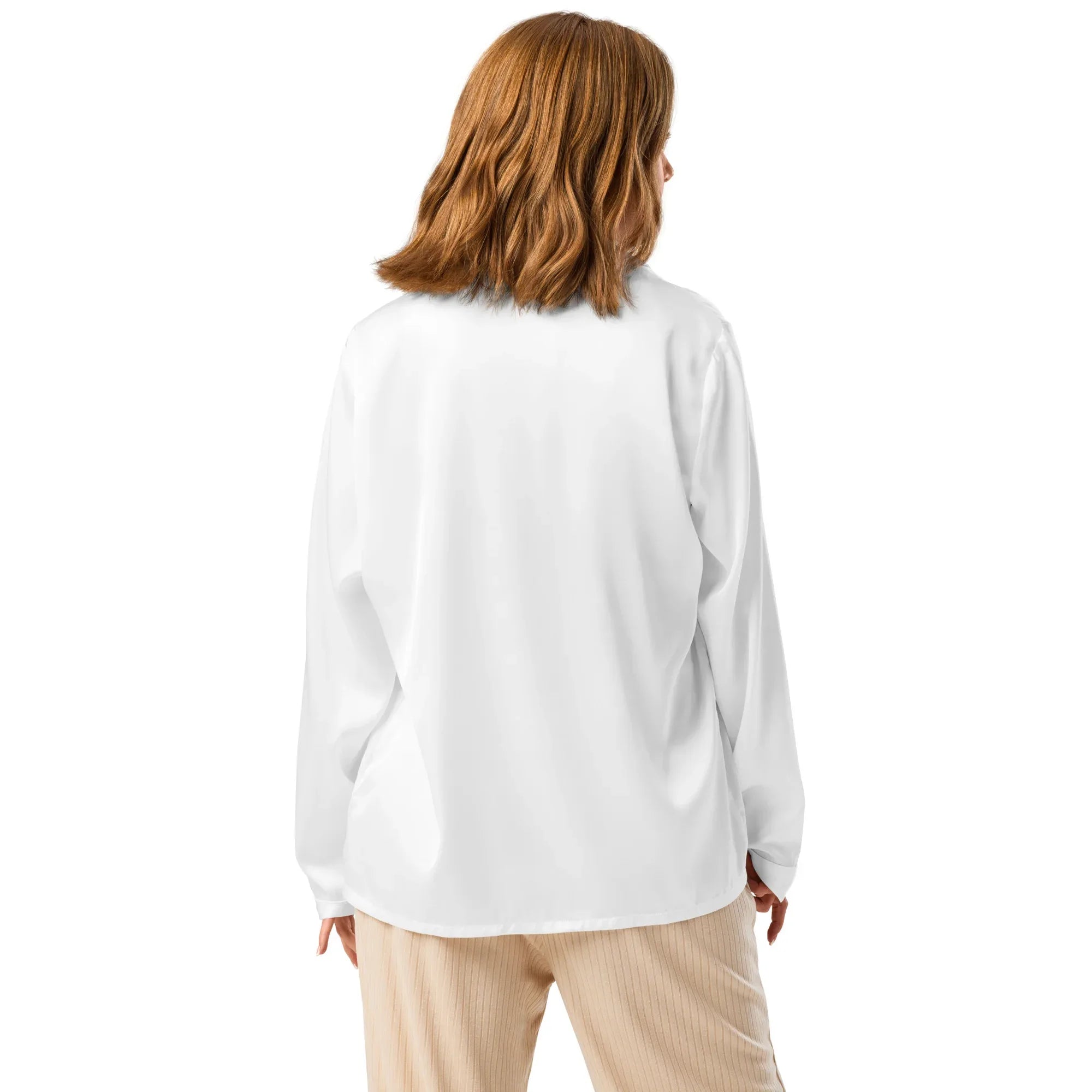 Women’s long sleeve pajama top WHITE Women’s long sleeve pajama top AwRans Clothing all-over-print-womens-long-sleeve-pajama-top-white-back-67c3a58eb4812