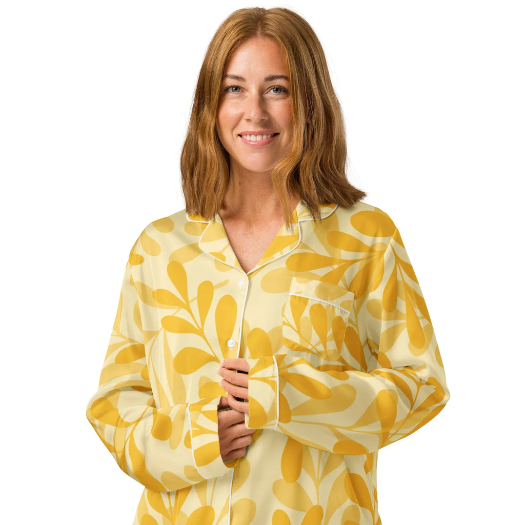 Women’s long sleeve pajama top Women’s long sleeve pajama top AwRans Clothing all-over-print-womens-long-sleeve-pajama-top-white-front-2-67c3a8f30de60
