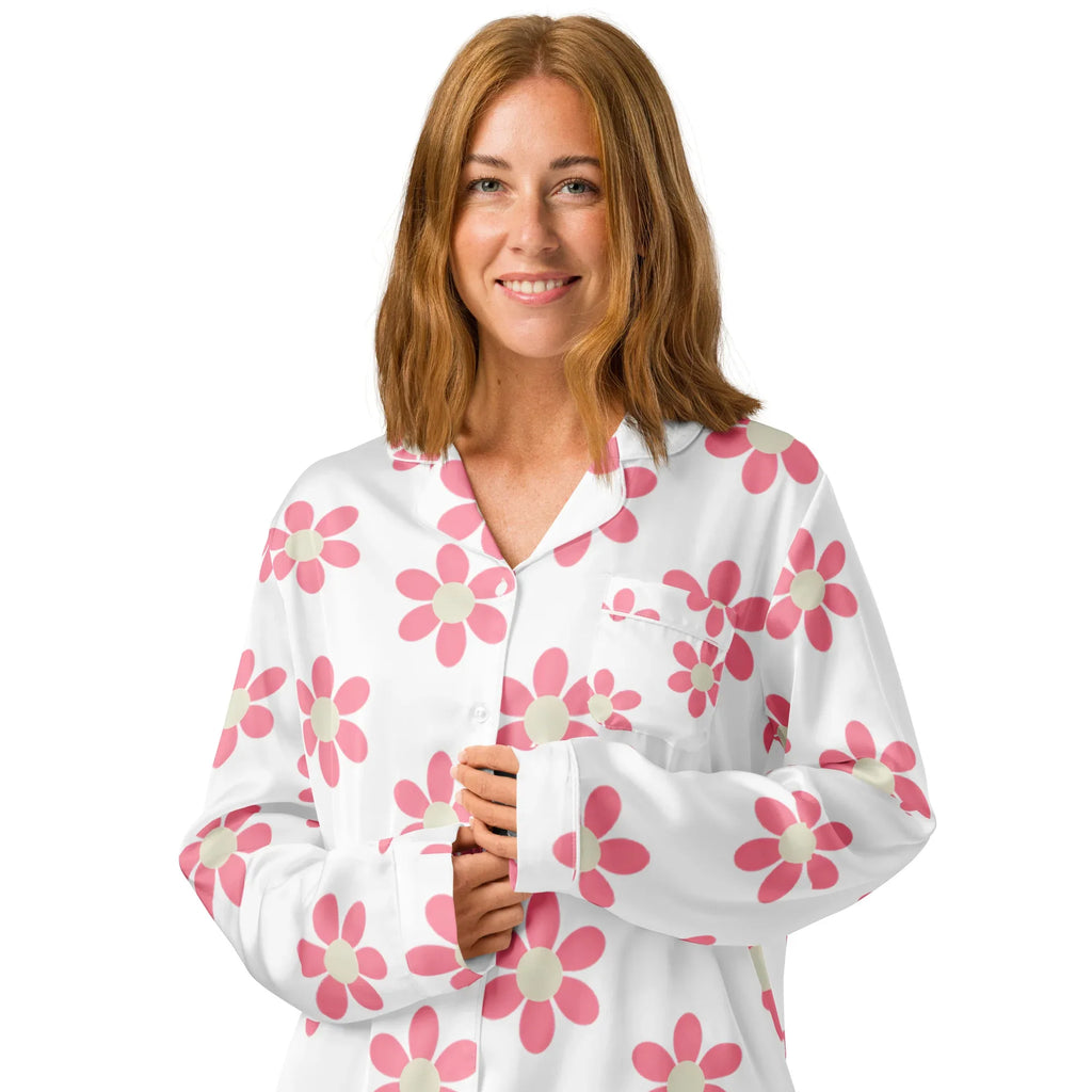 Women’s long sleeve pajama top Women’s long sleeve pajama top AwRans Clothing all-over-print-womens-long-sleeve-pajama-top-white-front-2-67c3a96051f8c