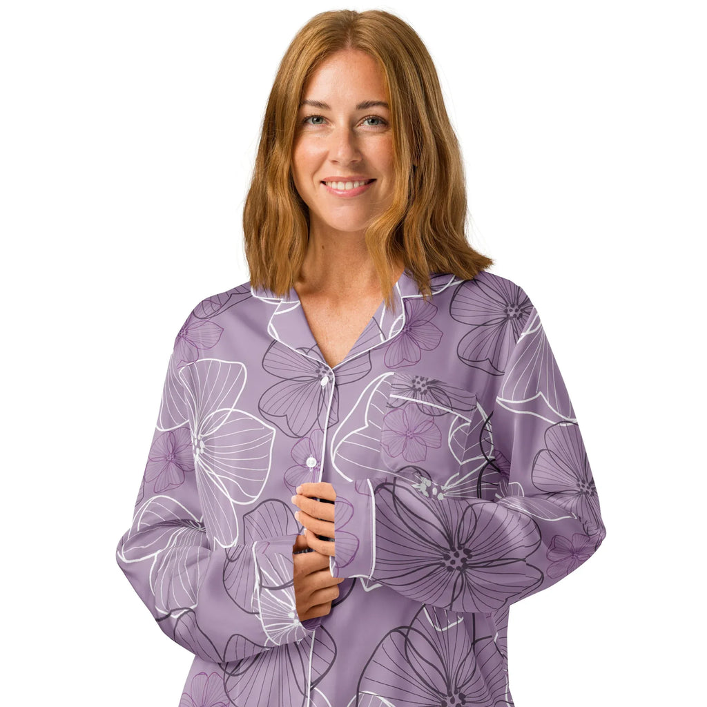 Women’s long sleeve pajama top Women’s long sleeve pajama top AwRans Clothing all-over-print-womens-long-sleeve-pajama-top-white-front-2-67c3ac53ccc5d