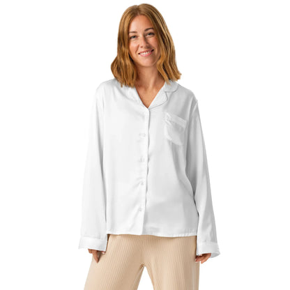 Women’s long sleeve pajama top WHITE - AwRans Clothing