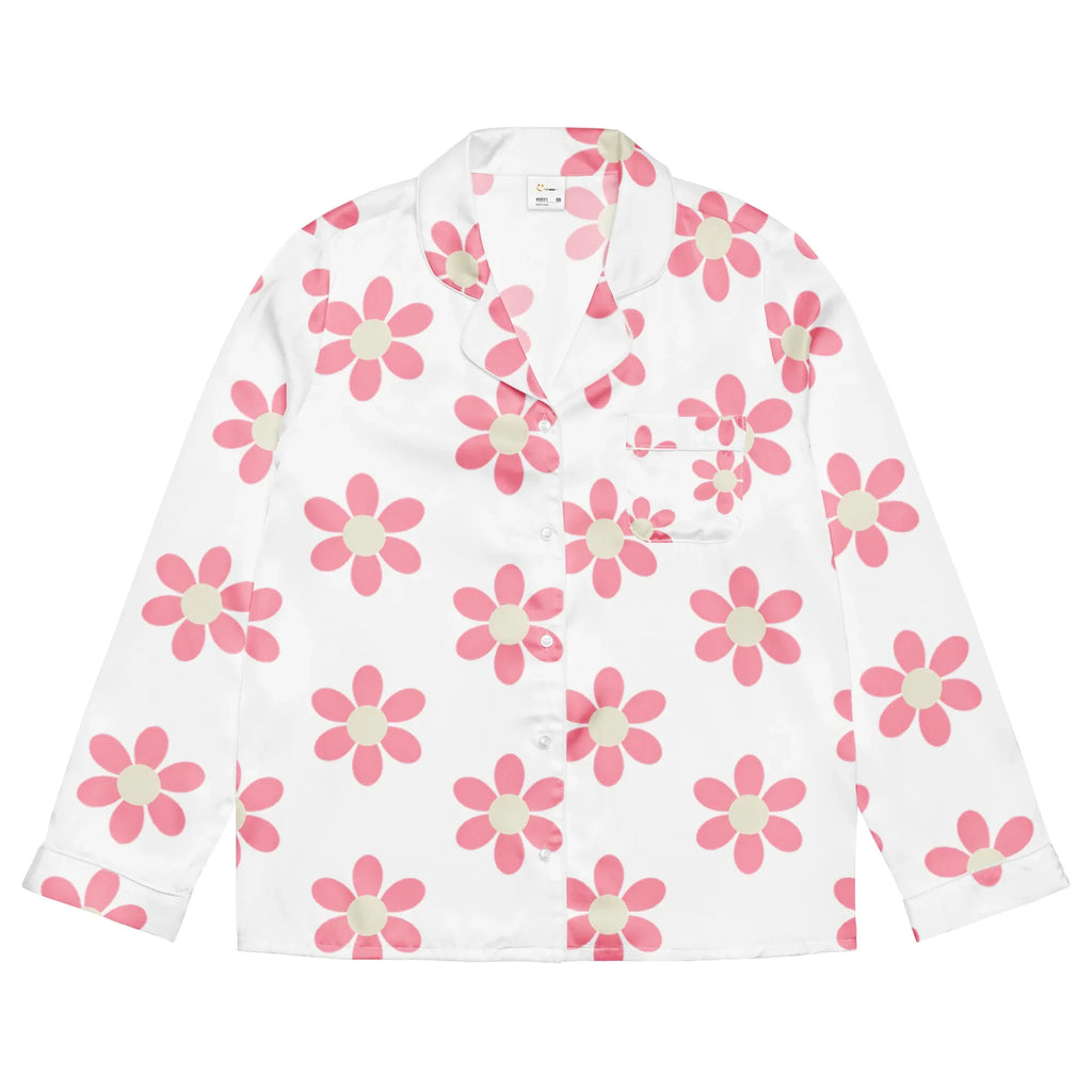 Women’s long sleeve pajama top Women’s long sleeve pajama top AwRans Clothing all-over-print-womens-long-sleeve-pajama-top-white-front-67c3a96051762