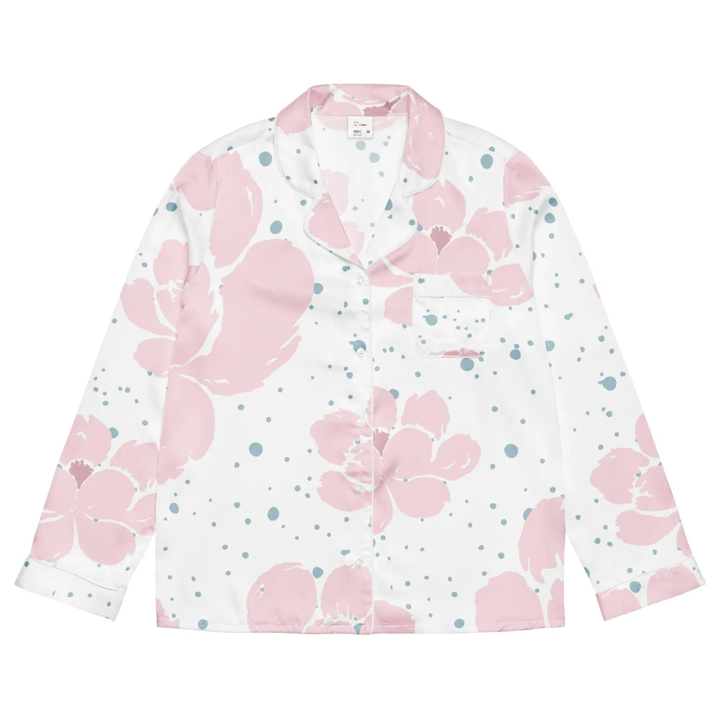 Women’s long sleeve pajama top Women’s long sleeve pajama top AwRans Clothing all-over-print-womens-long-sleeve-pajama-top-white-front-67c3aa2747199