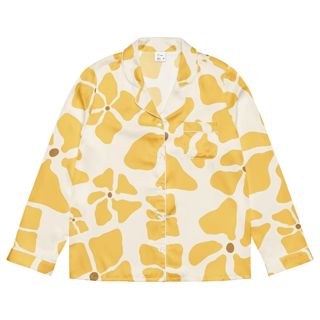 Women’s long sleeve pajama top Women’s long sleeve pajama top AwRans Clothing all-over-print-womens-long-sleeve-pajama-top-white-front-67c3aab325bb1