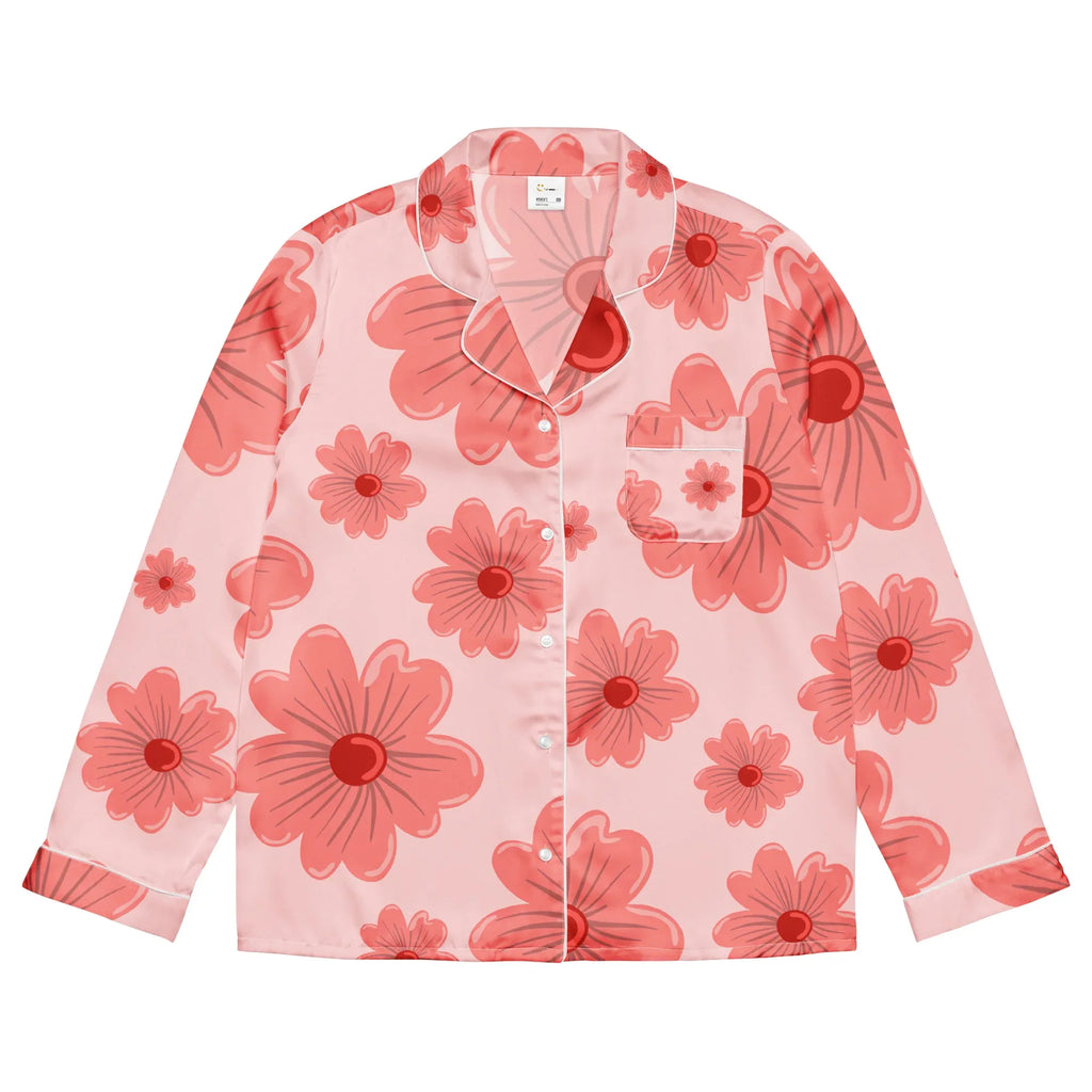 Women’s long sleeve pajama top Women’s long sleeve pajama top AwRans Clothing all-over-print-womens-long-sleeve-pajama-top-white-front-67c3acd928dc9