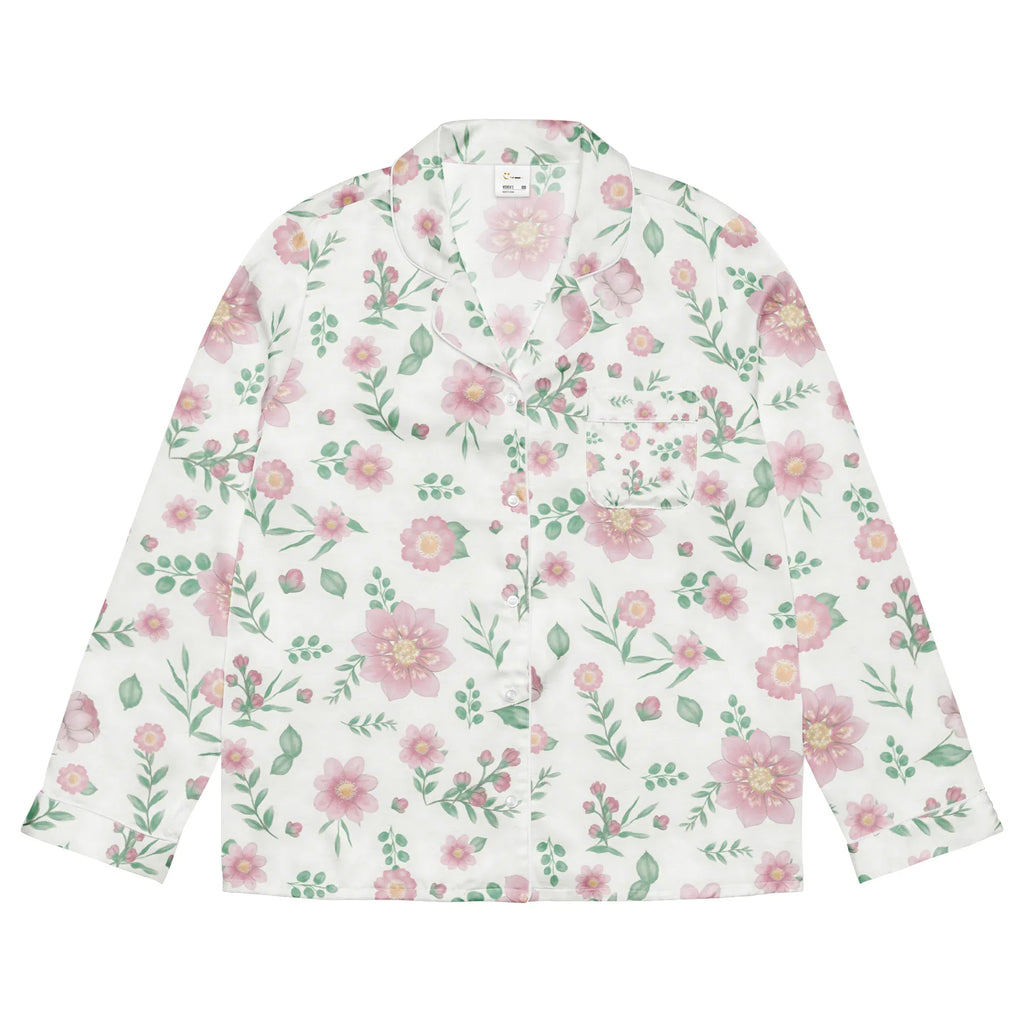 Women’s long sleeve pajama top Women’s long sleeve pajama top AwRans Clothing all-over-print-womens-long-sleeve-pajama-top-white-front-67c3ad59cff4b