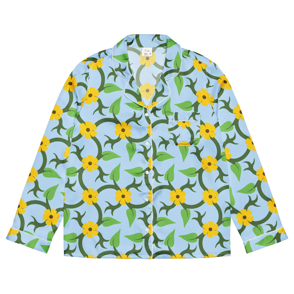 Women’s long sleeve pajama top Women’s long sleeve pajama top AwRans Clothing all-over-print-womens-long-sleeve-pajama-top-white-front-67c3ae134bc5b