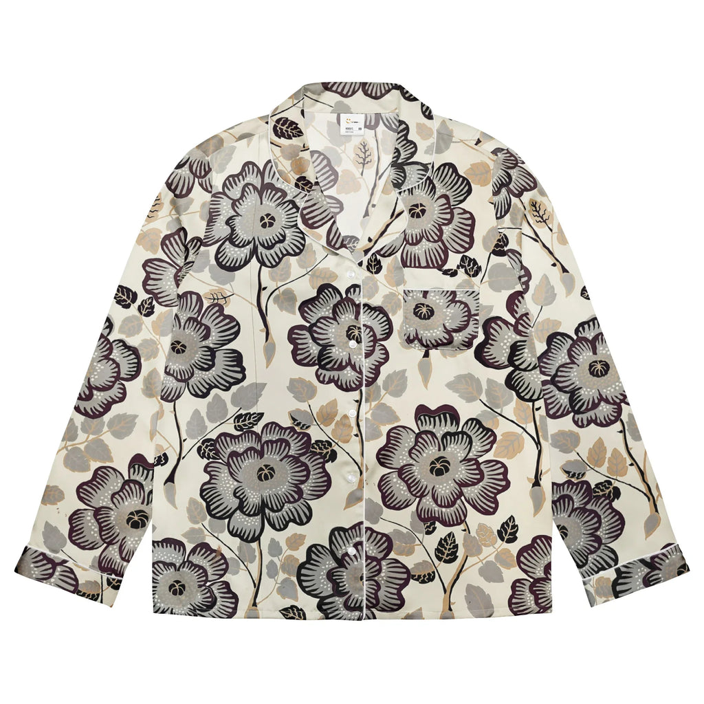 Women’s long sleeve pajama top Women’s long sleeve pajama top AwRans Clothing all-over-print-womens-long-sleeve-pajama-top-white-front-67c4b26f70275
