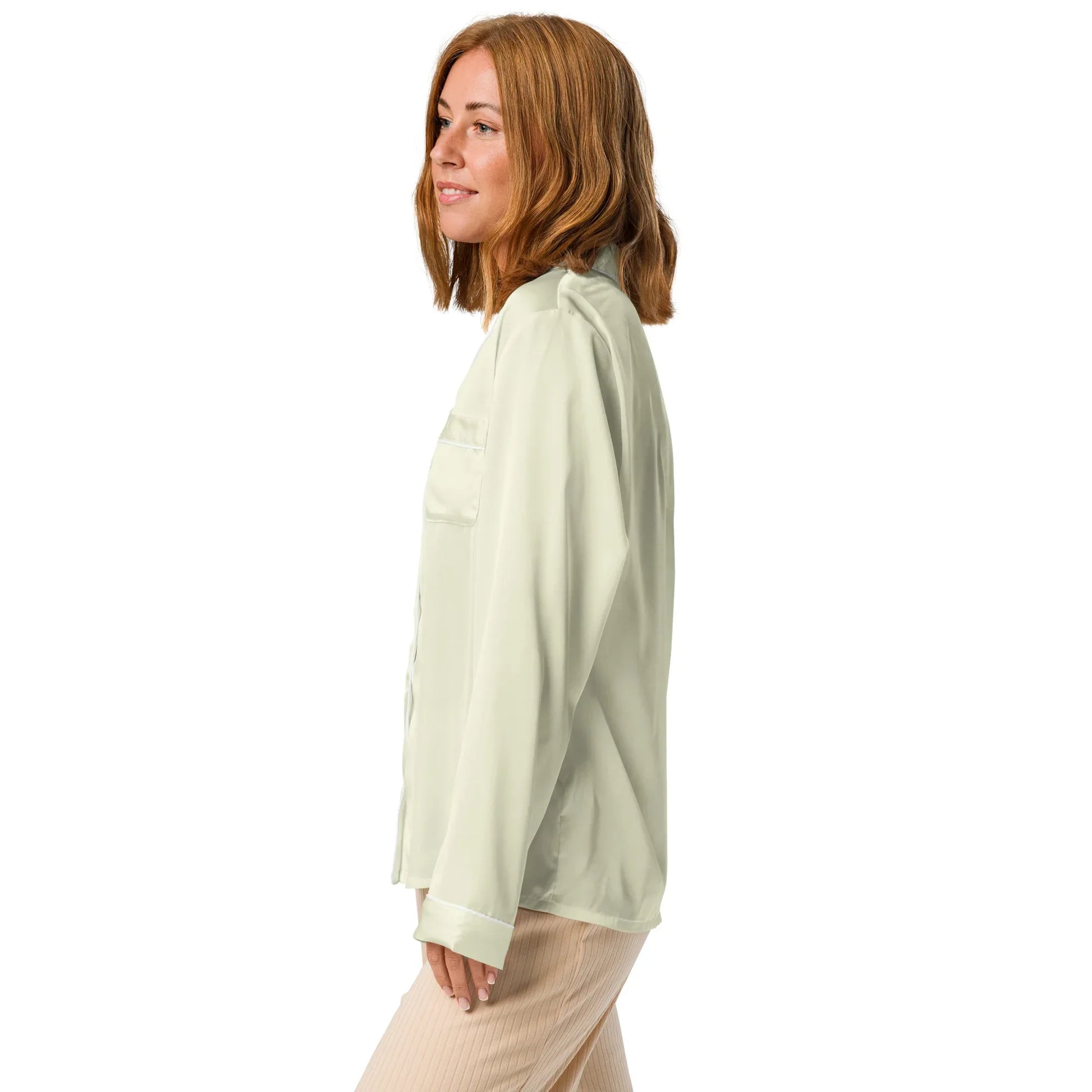 Women’s long sleeve pajama top BEIGE - AwRans Clothing