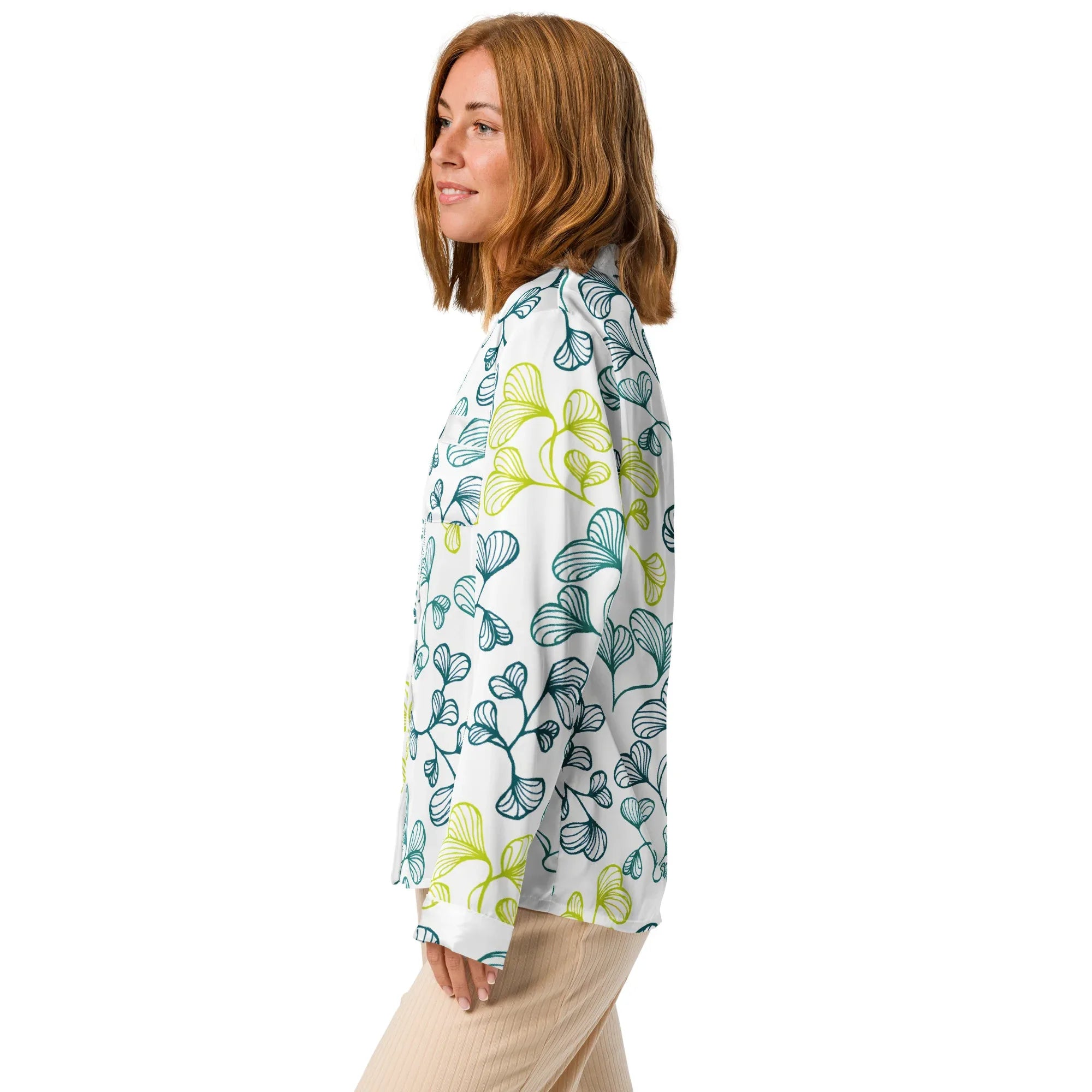 Women’s long sleeve pajama top Women’s long sleeve pajama top AwRans Clothing all-over-print-womens-long-sleeve-pajama-top-white-left-67c3a928a1ecf