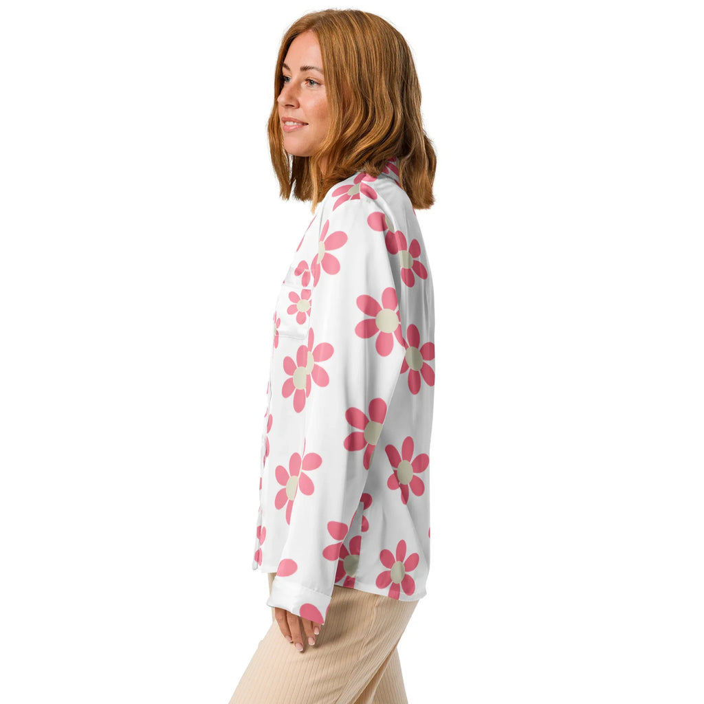 Women’s long sleeve pajama top Women’s long sleeve pajama top AwRans Clothing all-over-print-womens-long-sleeve-pajama-top-white-left-67c3a96052131