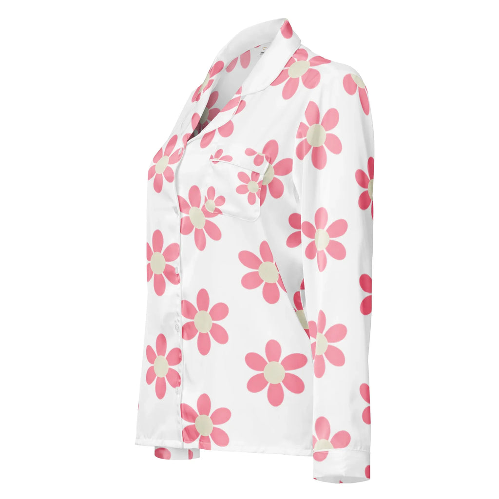 Women’s long sleeve pajama top Women’s long sleeve pajama top AwRans Clothing all-over-print-womens-long-sleeve-pajama-top-white-left-front-67c3a960515ae