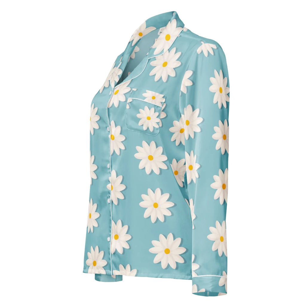 Women’s long sleeve pajama top Women’s long sleeve pajama top AwRans Clothing all-over-print-womens-long-sleeve-pajama-top-white-left-front-67c3ab37f19f6