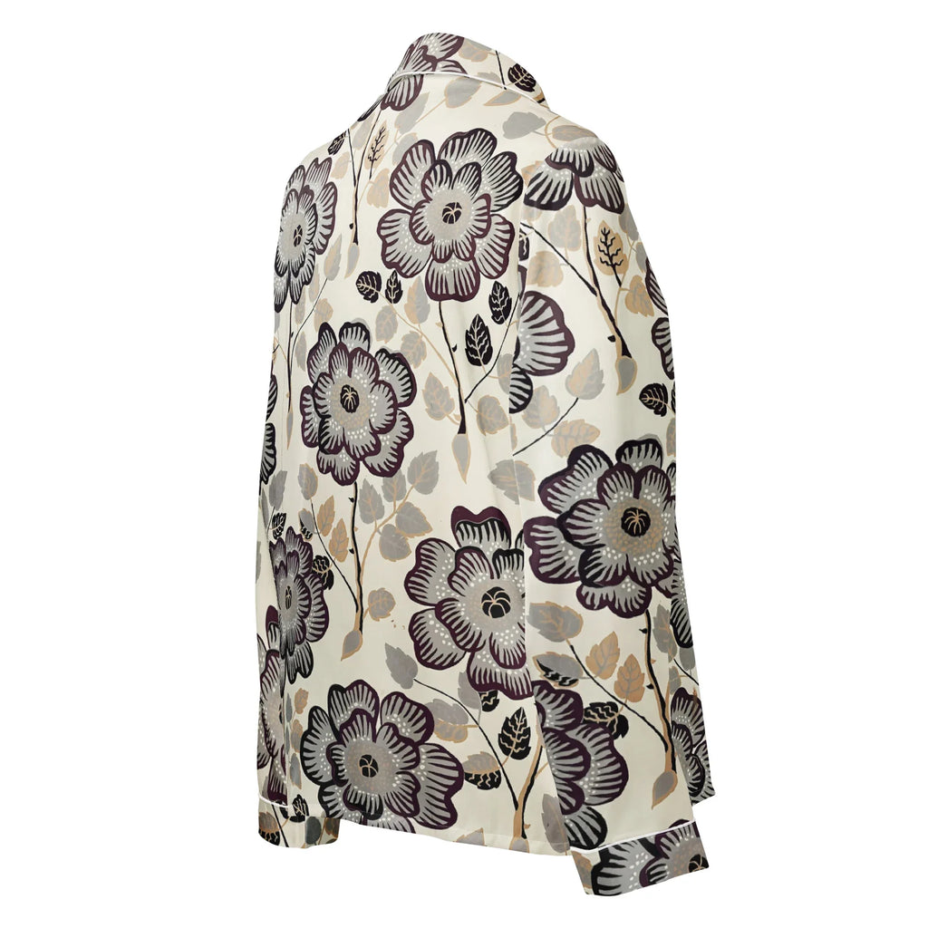 Women’s long sleeve pajama top Women’s long sleeve pajama top AwRans Clothing all-over-print-womens-long-sleeve-pajama-top-white-right-back-67c4b26f7006a
