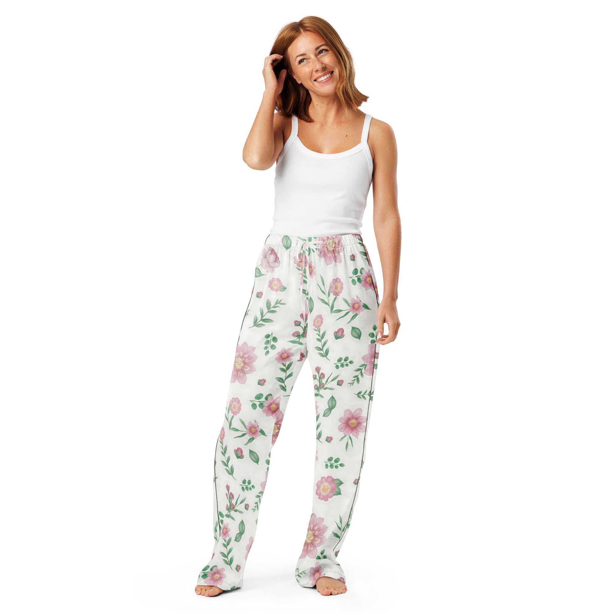 Women’s pajama pants Women’s pajama AwRans Clothing all-over-print-womens-pajama-pants-black-front-67ebe48030511