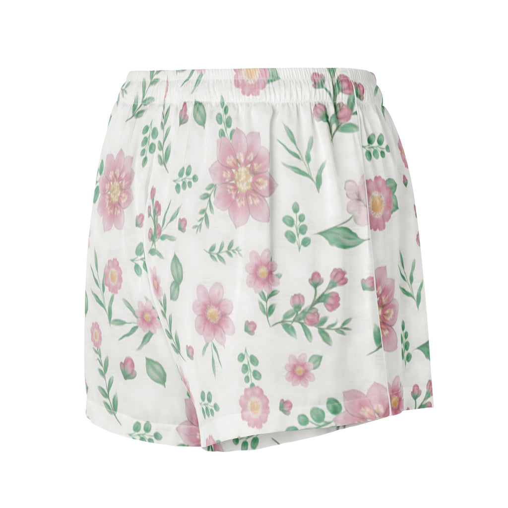 Women’s pajama shorts Women’s pajama shorts AwRans Clothing all-over-print-womens-pajama-shorts-white-back-67ebadac16b23