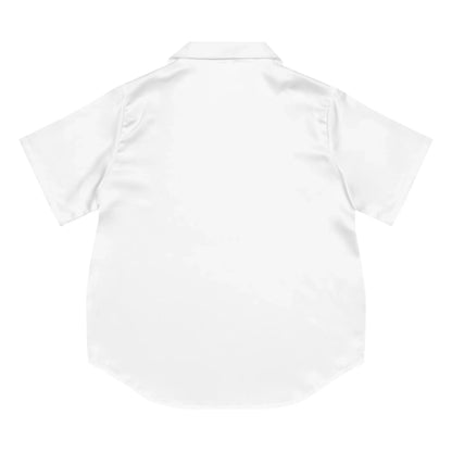 All-over print women’s short sleeve pajama top WHITE - AwRans Clothing