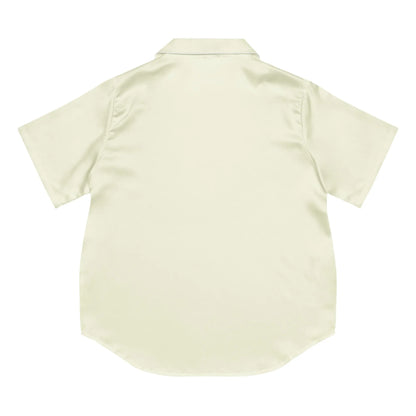 All-over print women’s short sleeve pajama top BEIGE - AwRans Clothing