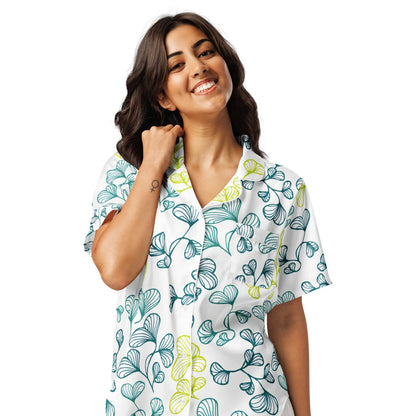 All-over print women’s short sleeve pajama top - AwRans Clothing