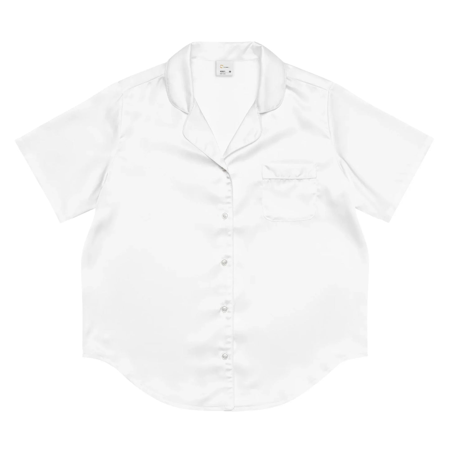 All-over print women’s short sleeve pajama top WHITE - AwRans Clothing