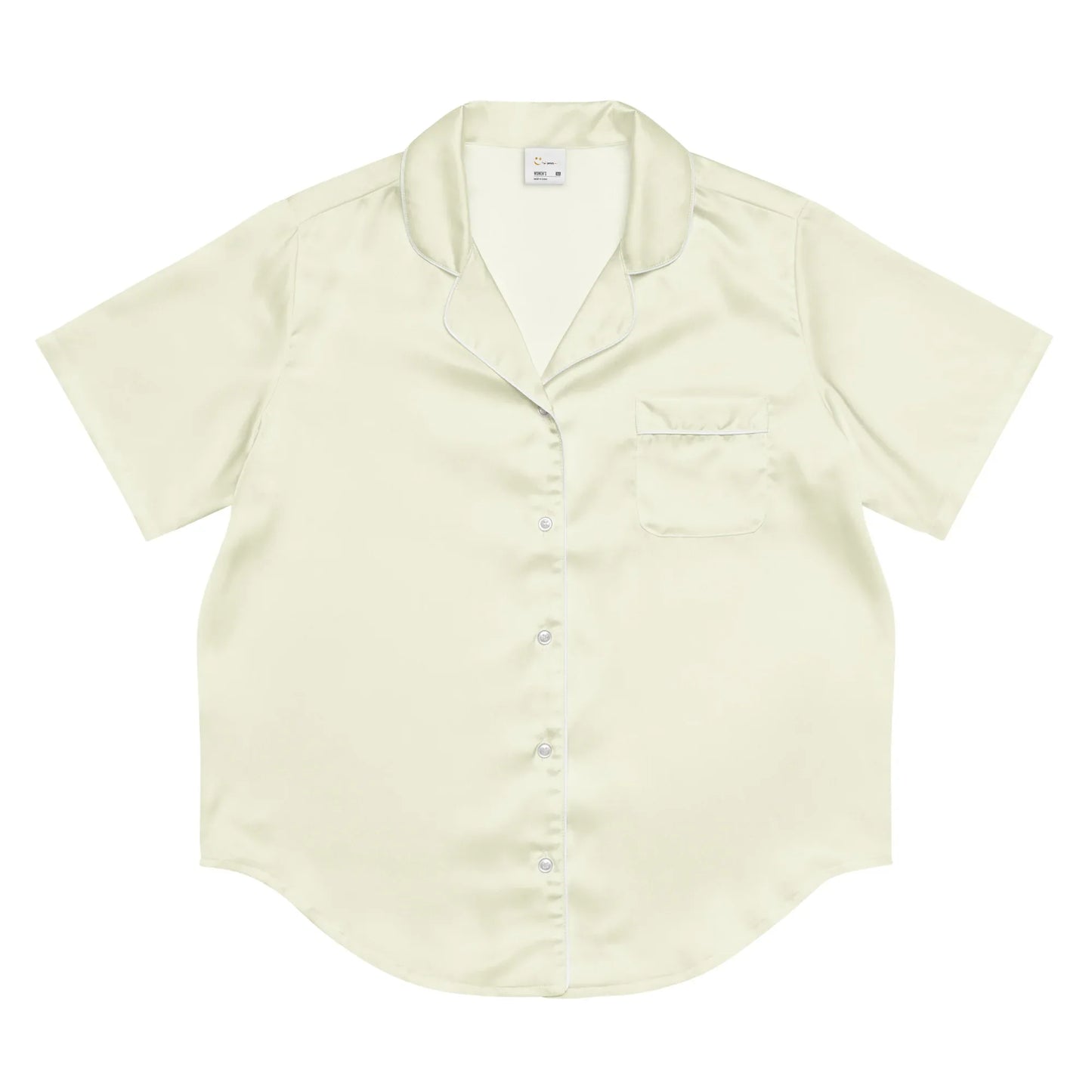 All-over print women’s short sleeve pajama top BEIGE - AwRans Clothing