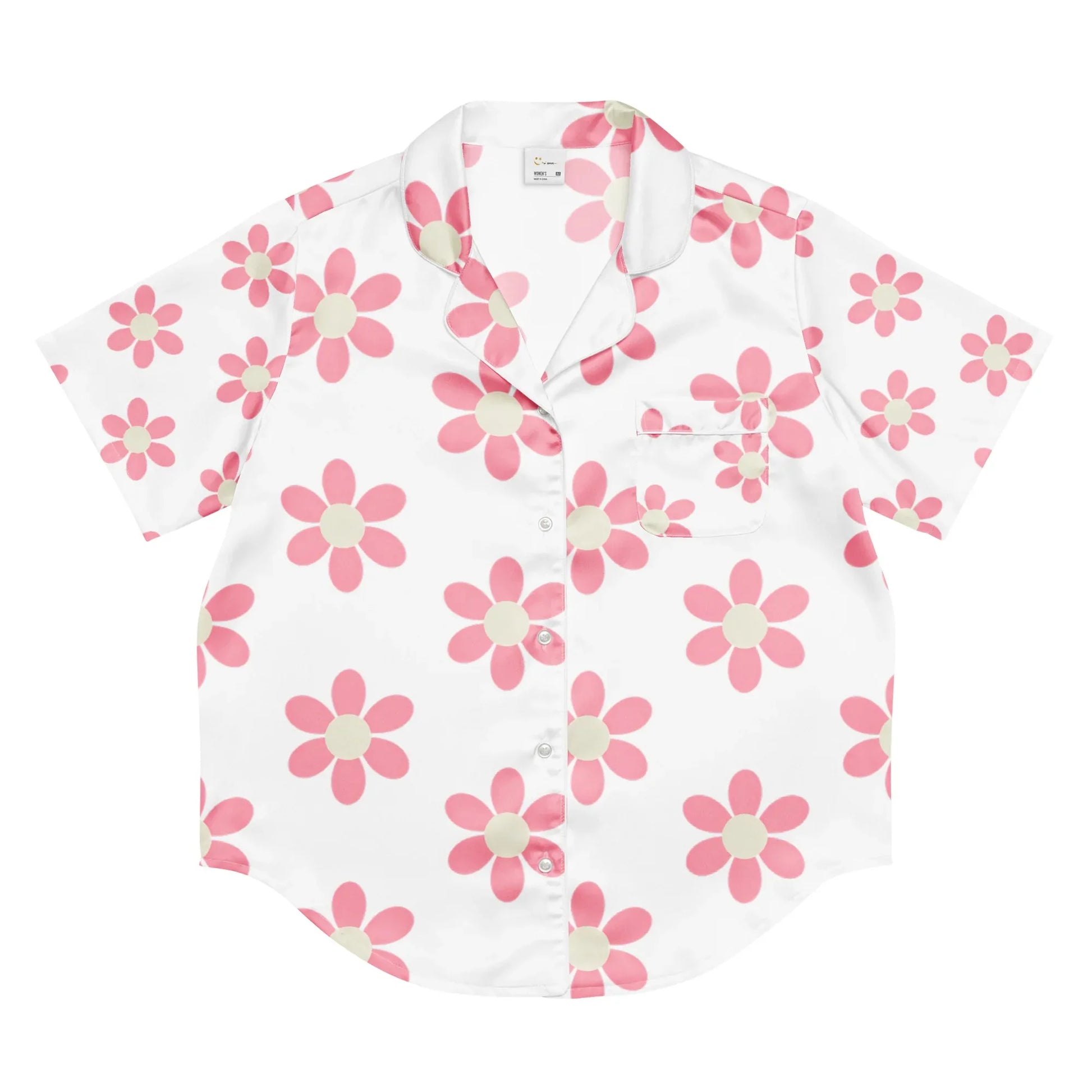 All-over print women’s short sleeve pajama top - AwRans Clothing