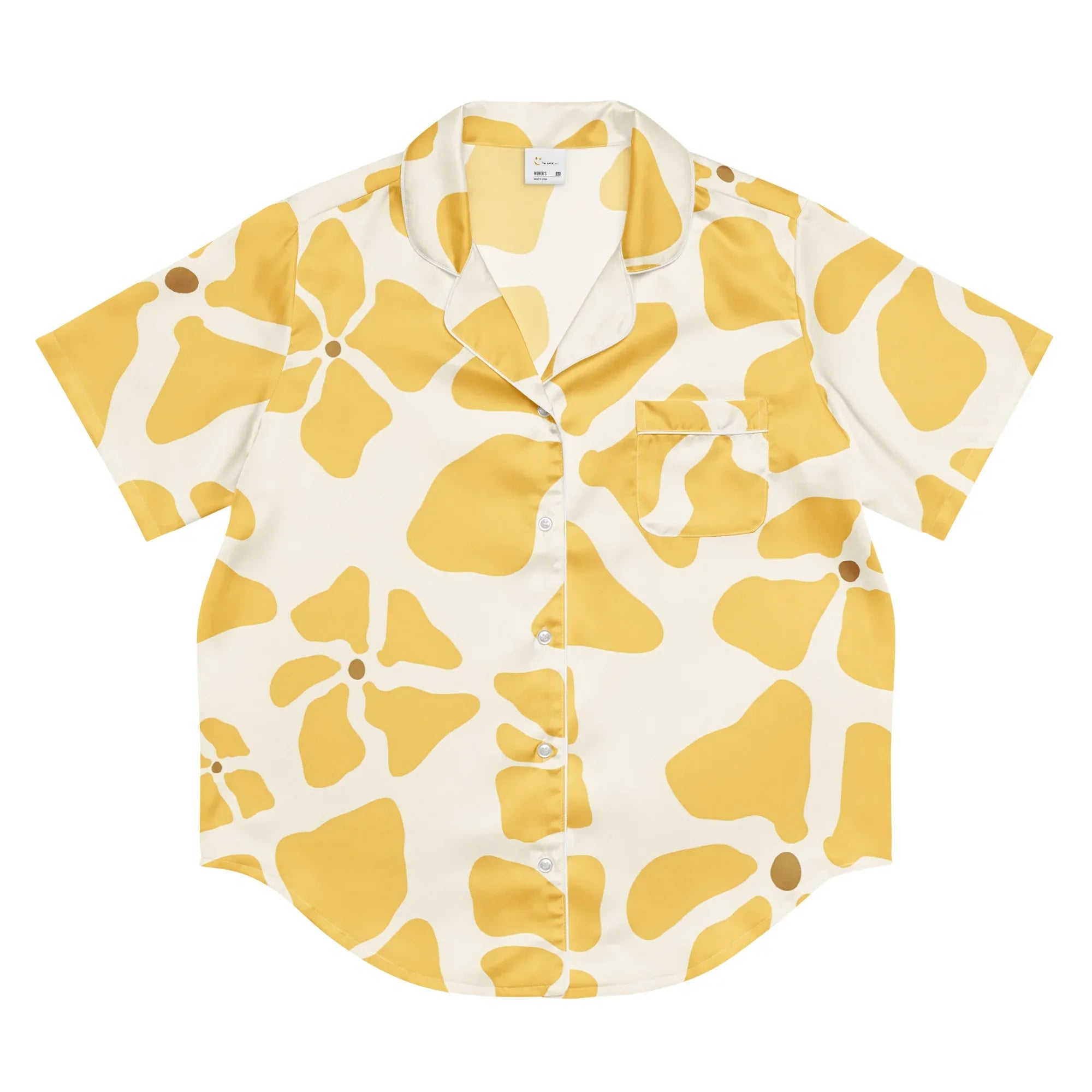 All-over print women’s short sleeve pajama top All-over print women’s short sleeve pajama top AwRans Clothing all-over-print-womens-short-sleeve-pajama-top-white-front-67c3a385e7c48