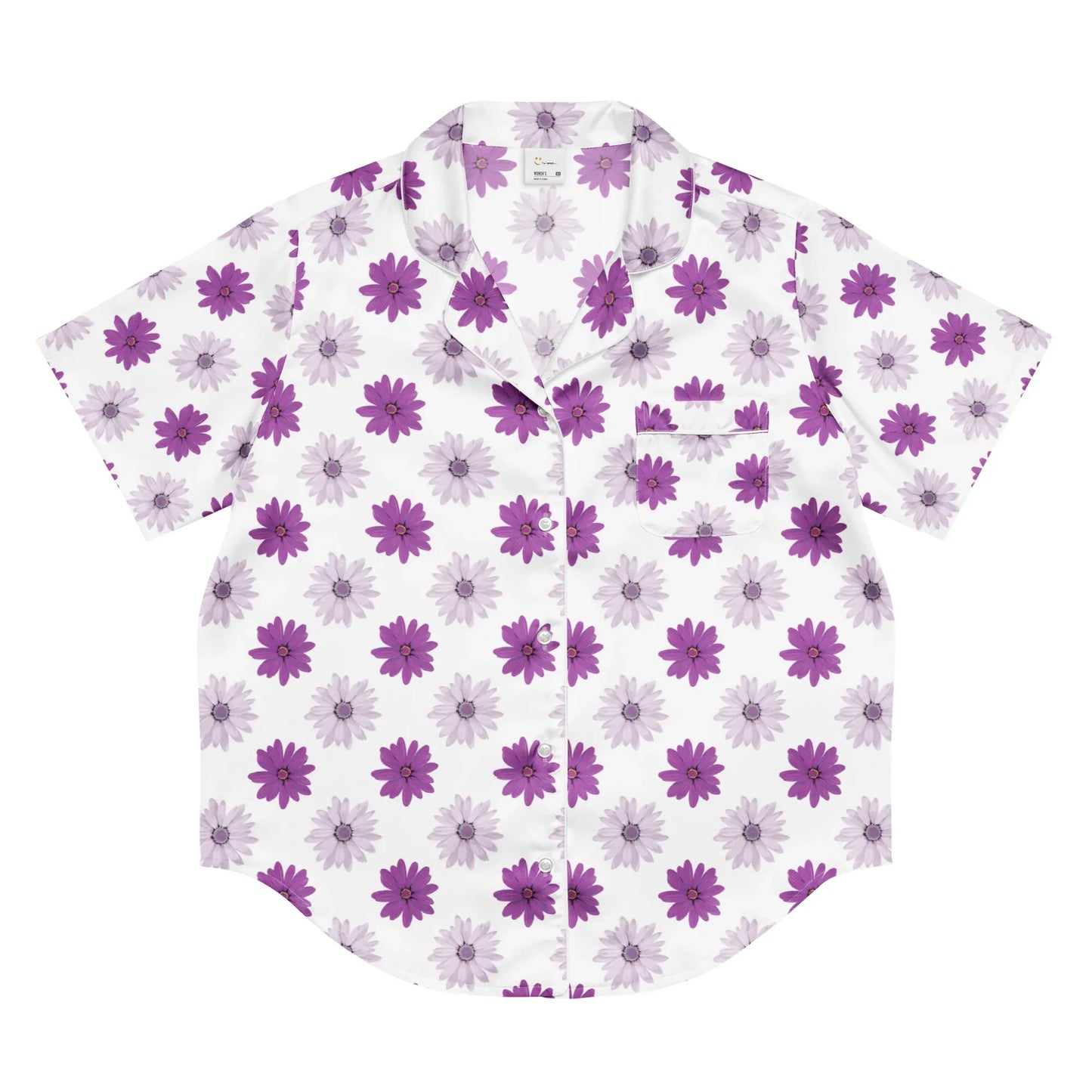 All-over print women’s short sleeve pajama top - AwRans Clothing