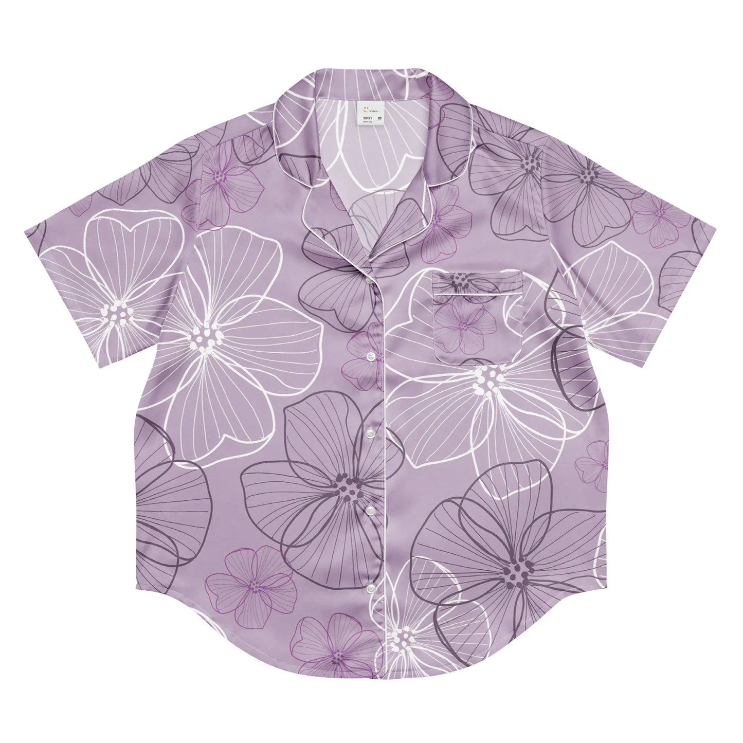 All-over print women’s short sleeve pajama top - AwRans Clothing