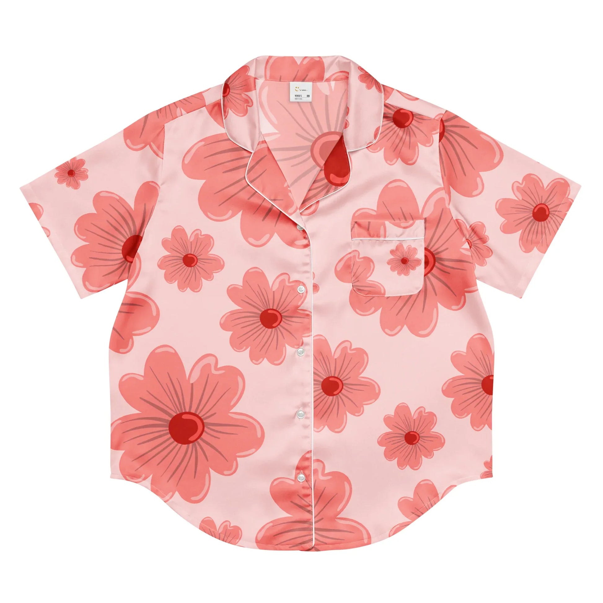 All-over print women’s short sleeve pajama top - AwRans Clothing