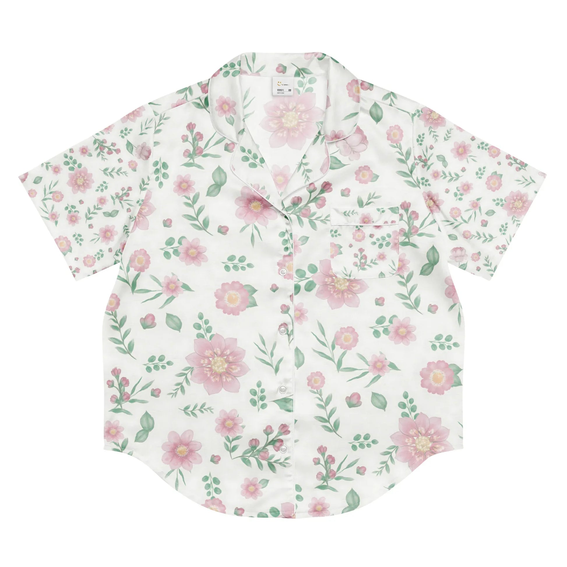 All-over print women’s short sleeve pajama top - AwRans Clothing