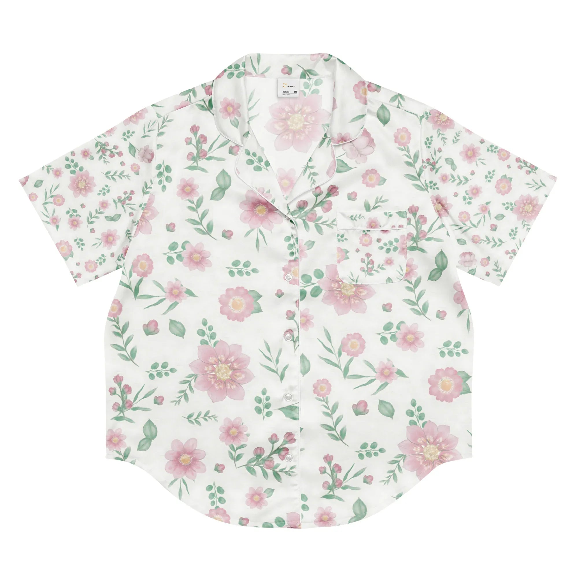 All-over print women’s short sleeve pajama top - AwRans Clothing