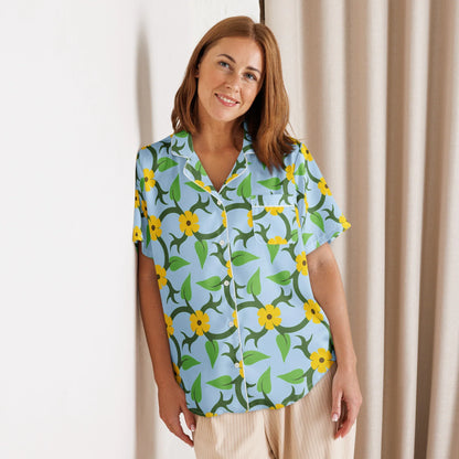 All-over print women’s short sleeve pajama top - AwRans Clothing