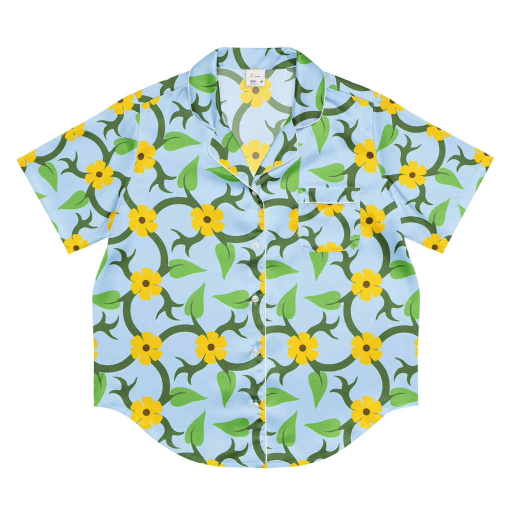 All-over print women’s short sleeve pajama top All-over print women’s short sleeve pajama top AwRans Clothing all-over-print-womens-short-sleeve-pajama-top-white-front-67c3a46720068