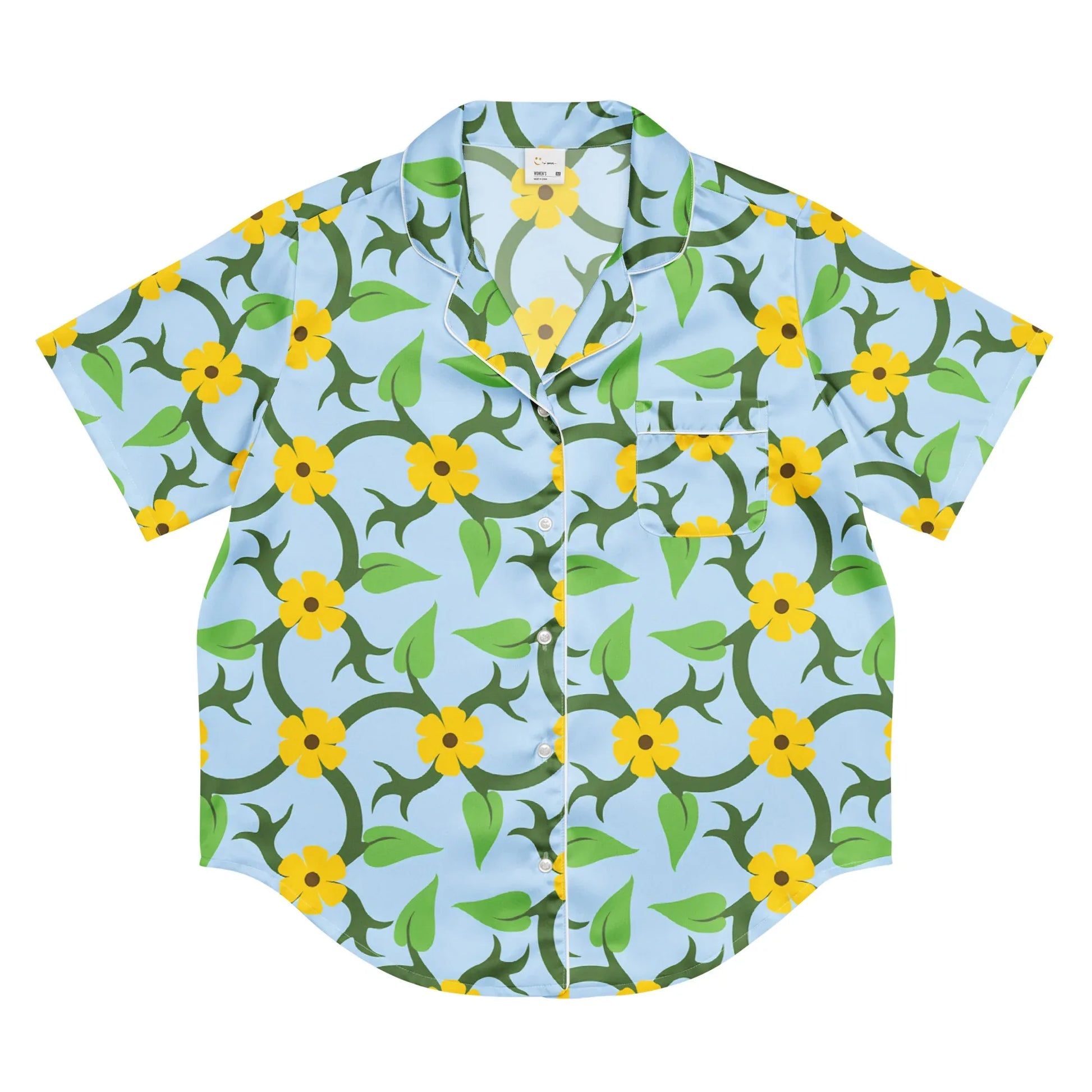 All-over print women’s short sleeve pajama top - AwRans Clothing