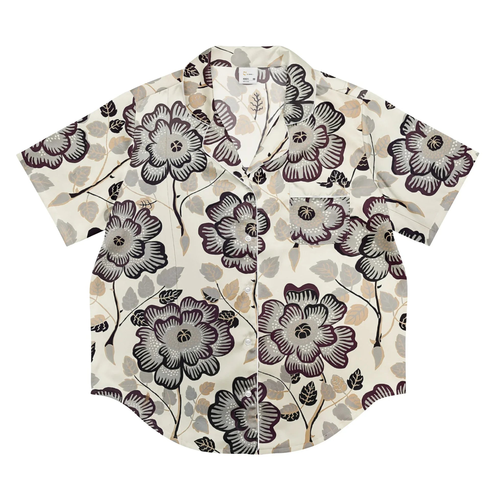 All-over print women’s short sleeve pajama top - AwRans Clothing