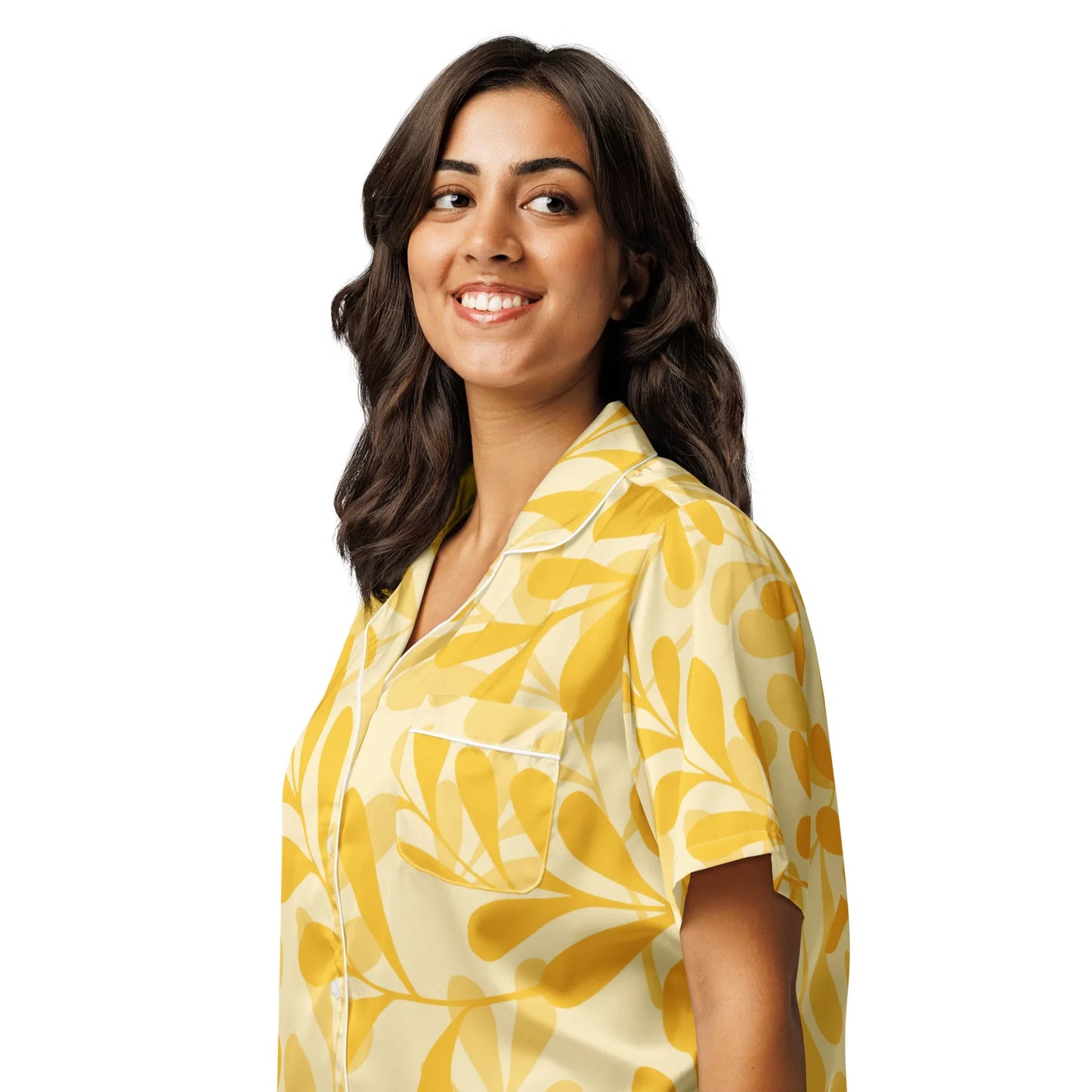All-over print women’s short sleeve pajama top - AwRans Clothing