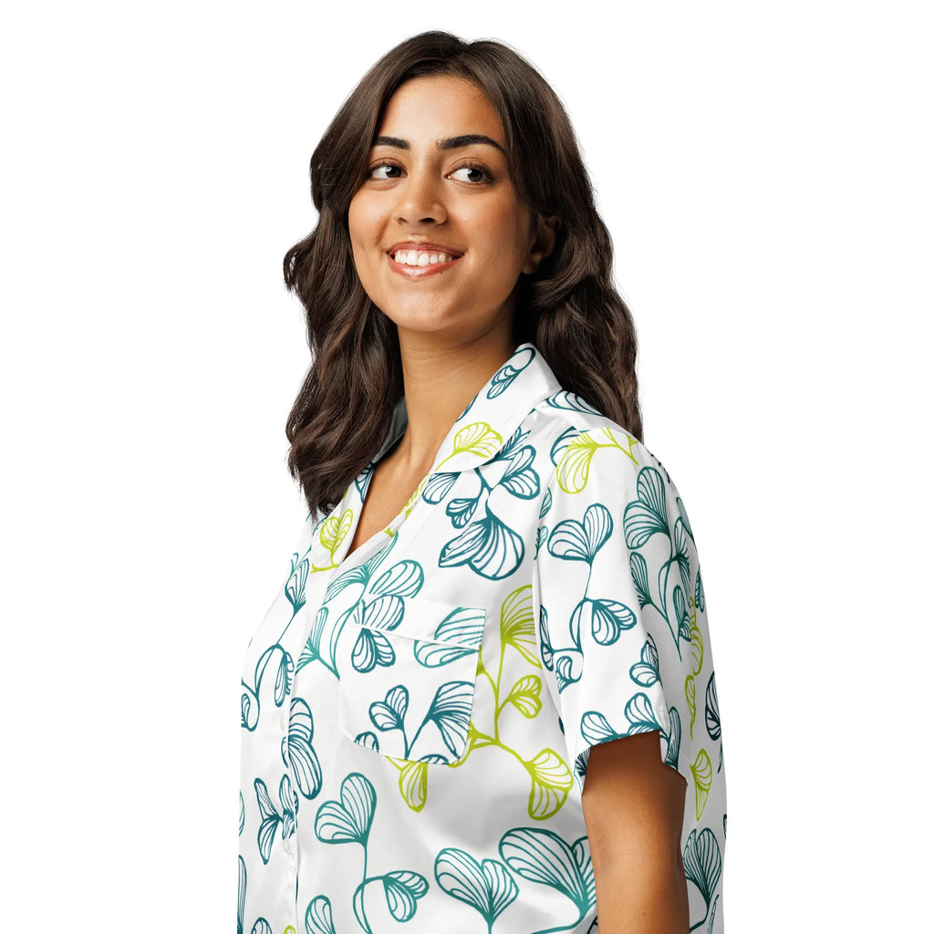 All-over print women’s short sleeve pajama top All-over print women’s short sleeve pajama top AwRans Clothing all-over-print-womens-short-sleeve-pajama-top-white-left-front-67c3a3013a799