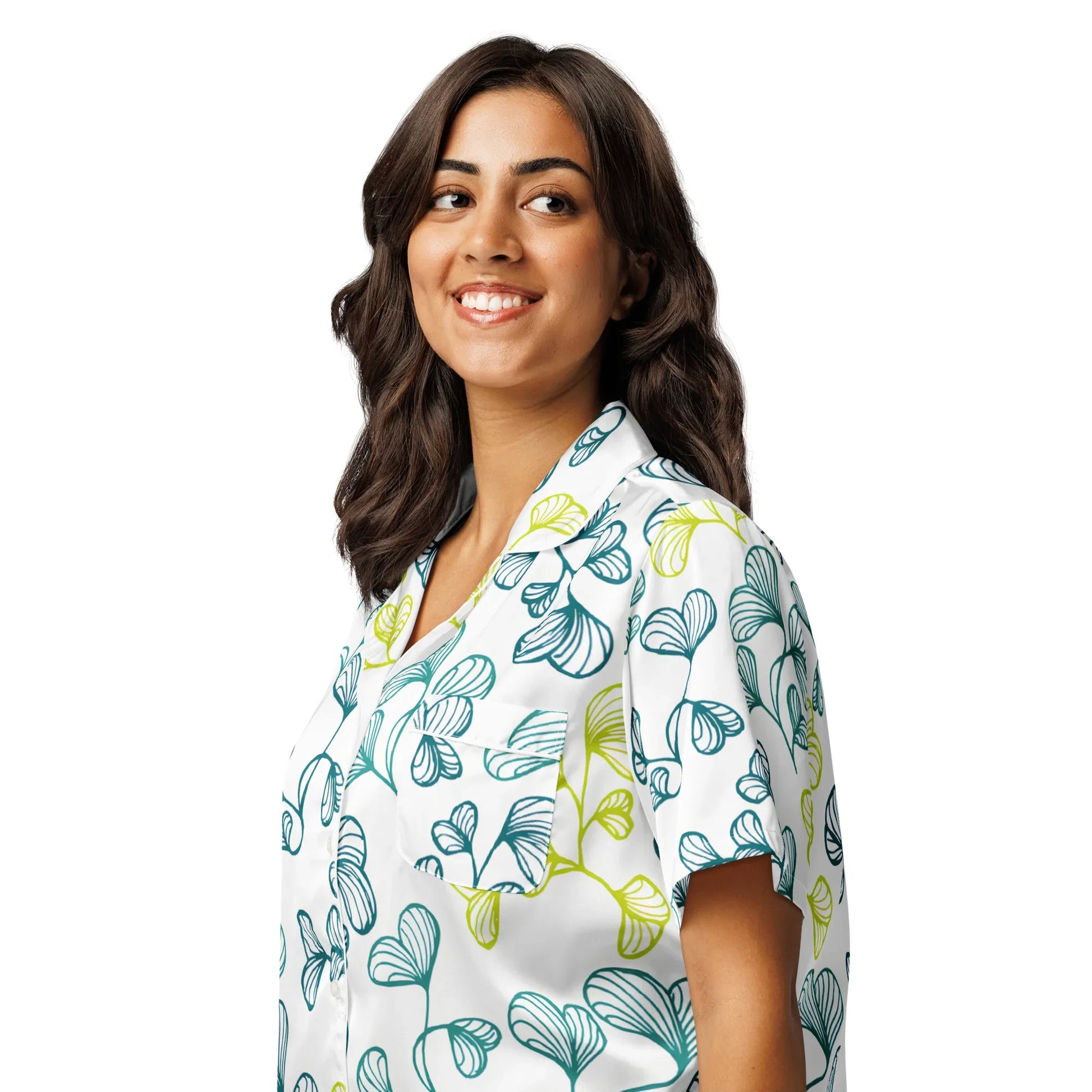 All-over print women’s short sleeve pajama top - AwRans Clothing