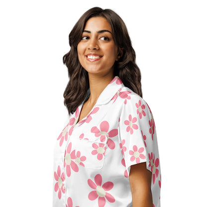 All-over print women’s short sleeve pajama top - AwRans Clothing